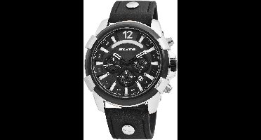Elite Herenhorloge van imitatieleer EL0005 Elite Heren Chronograaf met imitatieleren band, 3ATM