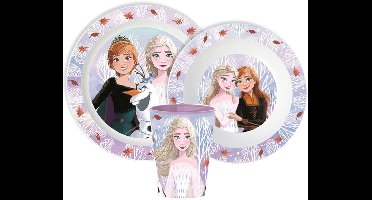 Disney Frozen Serviesset - Mok 390 ml - Diepe kom - Plat bord - 3 stuks - Voor verjaardagen en feestjes - Autumn Leaves - Voor kinderen - Voor meisjes