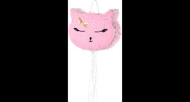 Party Decoration Poland Pinata Kat - Roze kat van 35x27x9 cm