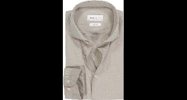 Profuomo slim fit heren overhemd - twill - beige - Strijkvrij - Boordmaat: 39 (EU maat: M)