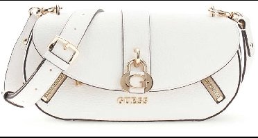 GUESS schoudertas Jessa Flap Crossbody Bag White wit
