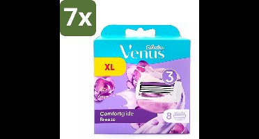 Gillette - Venus Comfort Glide XL - Breeze - Hydraterend en glijdend - 8 Navulscheermesjes - Bulkverpakking - 7 stuks