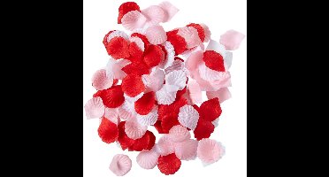 150 Streudeko rozenblaadjes rood-wit-roze