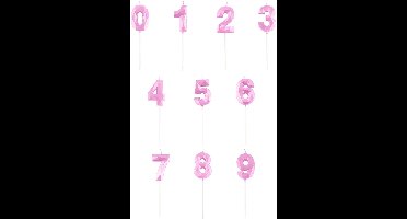 ESPA - Pastelroze diamant cijferkaars 5 cm voor verjaardag