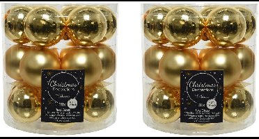 Decoris Kleine kerstballen - 54x st - goud - D4 cm - glas - kerstversiering