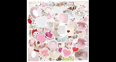 100 Stuks Roze Esthetische Coquette Stickers - Waterdicht Vinyl voor Flessen en Laptops