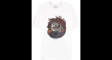 Cyberpunk 2077 - Aldecaldos Horse skull Unisex Tshirt - M - Wit