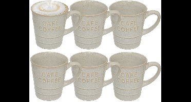 Secret de gourmet Koffiemok - 10x - wit - keramiek - 200 ml - beker - mokken