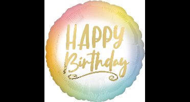 RIETHMULLER - Aluminium ballon gefeliciteerd pastel en goud 43 cm lucht helium
