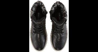 Tom Tailor - Gevoerd enkellaarsje met leo detail - Maat 40 - black