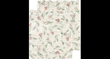 Hydrofiele doeken pre-washed Flower Multicolour 20x17cm - 2-pack