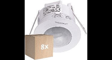 Voordeelpak 8x Thorgeon Bewegingssensor PIR Wit | IP20 | 6M | Max 800W.