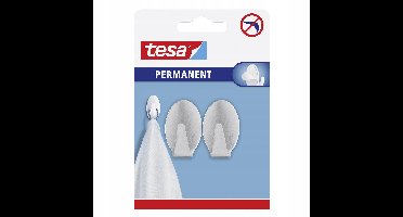 Tesa - Ovale Wandhaken - Metalen - Permanent - 2 stuks