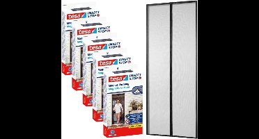 Tesa - Magnetisch Insectenwerend Gordijn - 0,9x2,1m - Zwart - Zelfsluitend