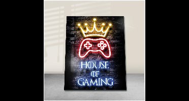 Glazen Schilderij - Wanddecoratie Glas - Gaming Kamer - Direct Ophangen - 50x60 cm - House of Gaming
