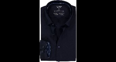 OLYMP 24/7 Level 5 body fit overhemd - tricot - marine blauw - Strijkvriendelijk - Boordmaat: 39