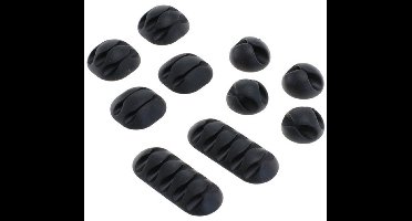 10 stuks zelfklevende kabelhouder kabelklemmen - Zwart - 6 mm