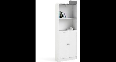 Giga Living Boekenkast Basic - Wit - 79x203cm