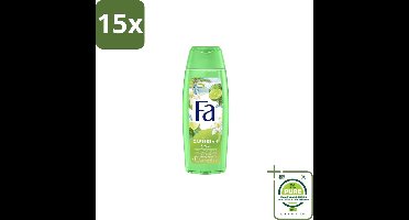 15 x Fa – Douchegel – Caribbean Lemon – 250 ml - Grootverpakking - Douchegel Citroen - Citroen Geur - Tropische Geur - Frisse Douchegel - Zachte Reiniging