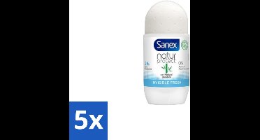 5 x Sanex – Deo Roll-on – Bamboo Invisible Fresh – 50 ml - Bamboo Deodorant - Onzichtbare Deodorant - Deodorant Roll-on - Frisheid - Kledingbescherming