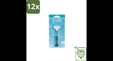 Gillette - Venus Smooth – Rondingvolgende Mesjes – Handvat + 2 Navulmesjes - Voordeelverpakking - 12 stuks - Scheermesje vrouw - Huidbescherming