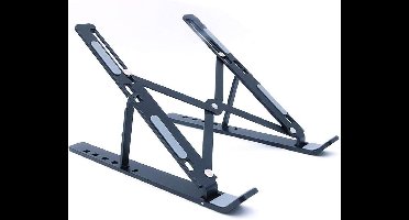 Ergonomische laptop standaard voor 10-15.6 inch laptops - Verstelbaar en opvouwbaar - Aluminium - Zwart