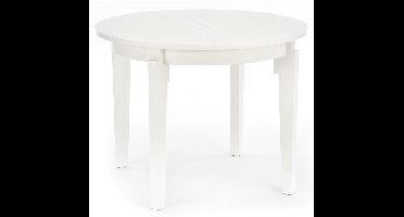 Uitschuifbare ronde eettafel Sorbus 100 cm breed in wit