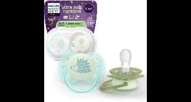 Philips Avent Ultra Soft Nighttime - 0 tot 6 maanden - Glow-in-the-dark fopspeen - SCF094/01