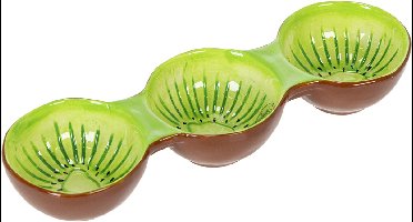 Keramische kom met kiwi-motief, zomerdecoratie voor het stijlvol serve