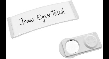 Naambadge Polar ® - Wit - dubbel magneet - 68x22mm - 10 stuks