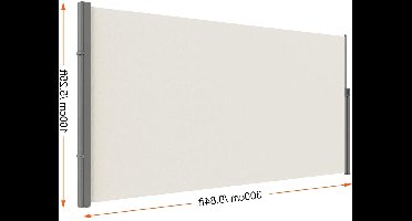 Windscherm - Zonnescherm - Windscherm Uittrekbaar - Waterdicht - Uitschuifbaar – Oprolbaar - 160x300cm - Zijscherm - Privacydoek voor Terras, Balkon of Tuin met UV-bescherming - Geel