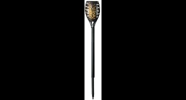 Halloween horror decoratie solar LED tuinfakkel zwart 61 cm - Tuinverlichting/thema feestversiering