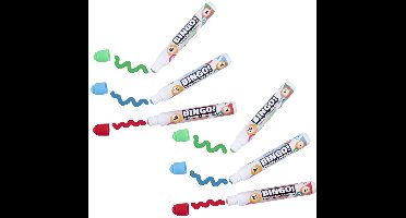 Engelhart Bingo stiften/markers/dabbers - 12x - blauw/geel/rood - 20 ml
