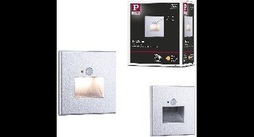 Paulmann Edge LED Wandinbouwlamp – Chroom Mat – 2700K Warmwit – 1,2W – 25 lm – 230V – Wand- & Trapverlichting met LED Bewegingssensor