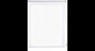 Storesdeco - Rolgordijnen met patroon, doorschijnend met witte golven, 150x180 cm