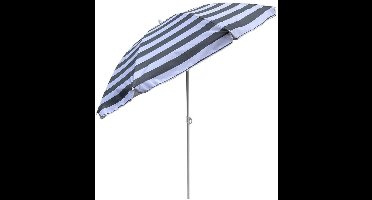 Outdoor Parasol Oslo - D180 cm - grijs/wit - strepen - inklapbaar - zomer - met draagtas