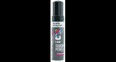 CROP Lakstift Zwart - Autolak Hoogglans - 12ml Lak - Acryl Stift RAL 9005 - voor Auto Lakschade Reparatie - Sneldrogend