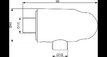 Hansa Aansluitbochten - Muuraansluitbocht met houder, mat zwart 290019-33