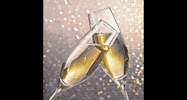 Papieren tafelkleed/tafellaken goud inclusief kerst servetten - Kerstdiner tafel