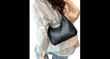 S&E Minimalistische PU Schoudertas – Compact & Stijlvol - Zwart 2