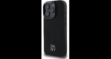 DKNY - Backcover iPhone 16 Pro Max - PU Leather Stack Logo Magsafe - Zwart