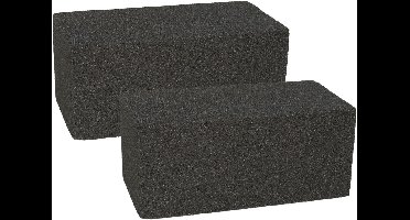 Gerimport Schoonmaak steen voor barbecue - 6x - Schuursteen - BBQ reinigingsblok - 20 x 10 x 9 cm - Grijs