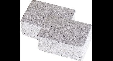 Gerimport Schoonmaak steen voor barbecue - 2x - Schuursteen - BBQ reinigingsblok - 10 x 8 x 5 cm - Grijs