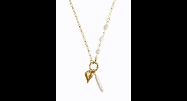 Cliste Couture - Pearl Embrace Clasp Chain -18k Verguld - Roestvrij staal - Bedels - Ketting dames - Waterproof