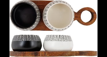 APEROSET SERVEERPLANK + 2X BOWL D7,5XH5,2CM