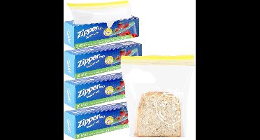 TRANKIELO® - Hoogwaardige Vershoudzakken – Geel, dubbele ritssluiting, BPA-vrij PE-kunststof, 18x20cm, 80 stuks