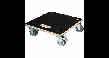 Nature - Planttrolley met wieltjes - H12,5 x 38 x 38cm - Hout - Zwart