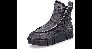 Tamaris dameslaars antraciet zebra