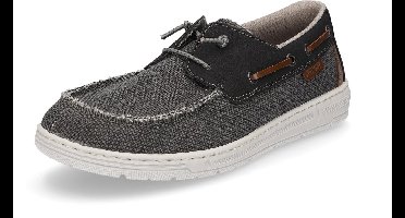 Rieker herenschoenen canvas slip-on zwart