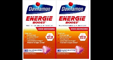 Davitamon Energie Boost Bosvruchten - 2 x 40 kauwtabletten - Voordeelverpakking